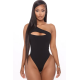 Body Femme Une Manche lycra noir