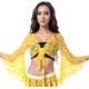 Top d'entrainement dentelle de danse orientale jaune