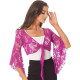 Top d'entrainement dentelle de danse orientale fushia