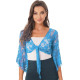 Top d'entrainement dentelle de danse orientale turquoise