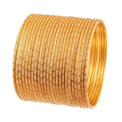 24 Bracelets Indiens Bangles métalliques couleur Or