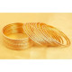 24 Bracelets Indiens Bangles métalliques couleur Or