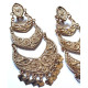 Boucles d'oreilles orientales plaqué or ovale et grelots