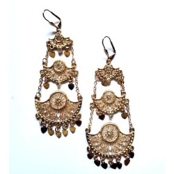 Boucles d'oreilles plaqué pendantes coeur