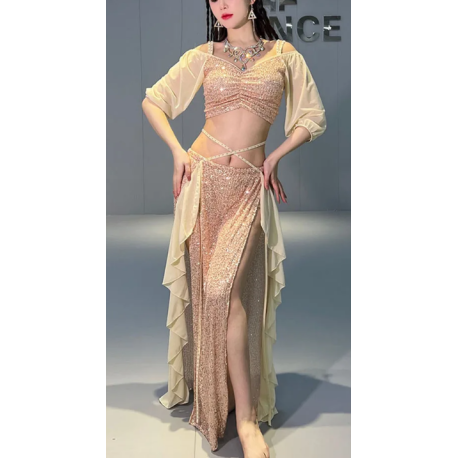 Tenue de danse orientale 2 pièces reflets scintillants