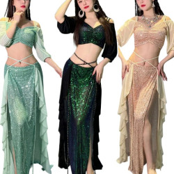 Tenue de danse orientale 2 pièces reflets scintillants