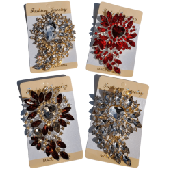 Lot de 4 broches strass brillantissime