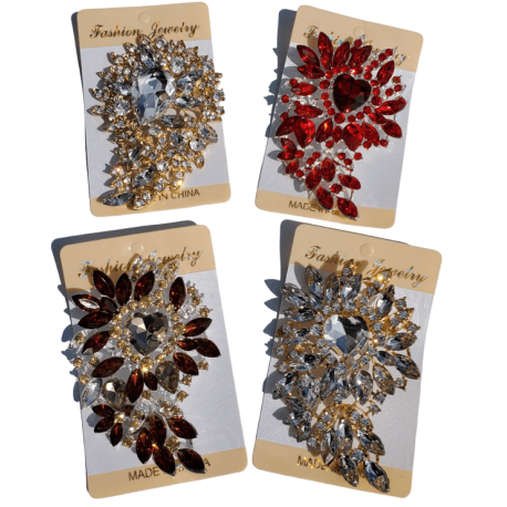 Lot de 4 broches strass brillantissime