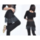 Pantalon de danse et sa jupette à volants noir et strass