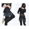 Pantalon de danse et sa jupette à volants noir et strass