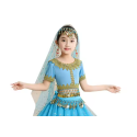 Voile de tête pour enfant de danse orientale à paillettes bleu ciel
