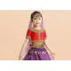 Voile de tête pour enfant de danse orientale à paillettes violet