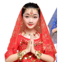 Ornement de tête Indien pour costume Bollywood rouge