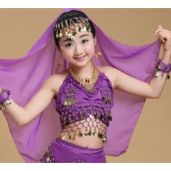 Voile de tête de danse orientale enfant violet