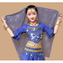 Ornement de tête Indien pour costume Bollywood bleu roy