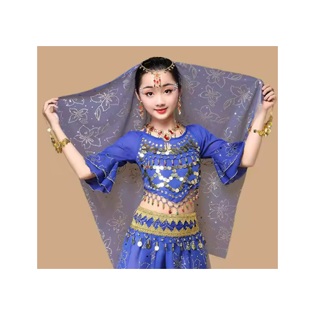 Ornement de tête Indien pour costume Bollywood bleu roy
