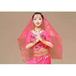 Ornement de tête Indien pour costume Bollywood rose