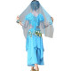 Voile de tête pour enfant de danse orientale à paillettes bleu ciel