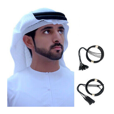 Agal homme cordon noir doublé