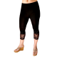 Legging court femme strass et Dentelle Noir