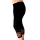 Legging court femme strass et Dentelle Noir