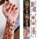 Planche de Tatouages Temporaires Henné en Stickers - Non Toxique et Résistants à l'Eau