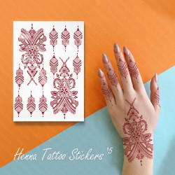 Tatouage temporaire au henné indien pour femme, imperméable