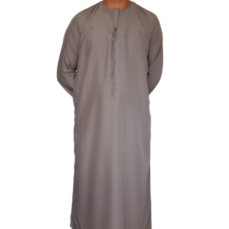 Qamis homme col cravate manches longues