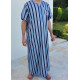 Qamis rayé style marocain à manches courtes pour l'été