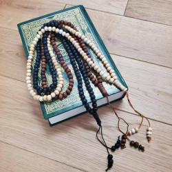 Chapelet Musulman Tasbih 99 grains bois naturel