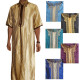 Qamis homme satiné col droit rayé collection Elégance 