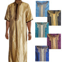 Qamis homme satiné col droit rayé collection Elégance 