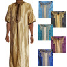 Qamis homme satiné col droit rayé collection Elégance 