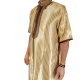 Qamis homme satiné col droit rayé collection Elégance 