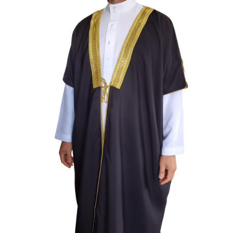 Bisht saoudien noir et doré