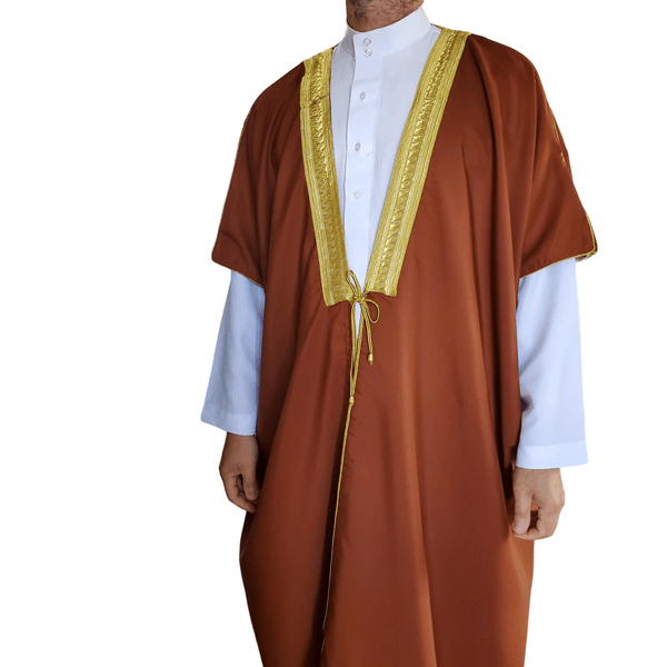 Manteau saoudien marron et doré
