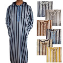 Djellaba à capuche pour Homme motif rayé