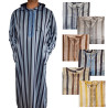 Djellaba à capuche pour Homme motif rayé