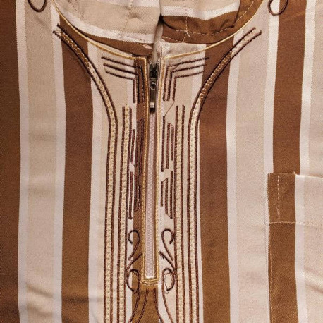 Djellaba à capuche pour Homme motif rayé