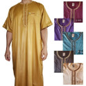 Qamis col rond soyeux Ikaf
