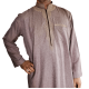 Qamis col mao manches longues 