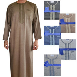 Qamis Homme manches longues couleur