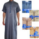 Qamis col montant manches courtes