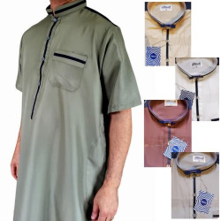 Qamis à col manches courtes