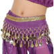 Ceinture de danse orientale enfant à pièces et galon or