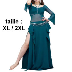 Costume de Danse Orientale Grande Taille Vert – Élégance et Confort en Taille XL/2XL