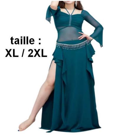Costume de Danse Orientale Grande Taille Vert – Élégance et Confort en Taille XL/2XL