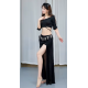 Costume de danse orientale rouge ou noir et paillettes