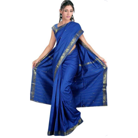 Sari indien de danse Bollywood bleu royal