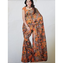 Sari indien de danse Bollywood orangé